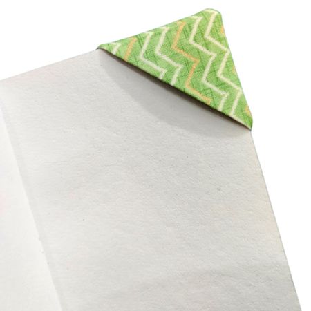 Handmade Green White Dogear Bookmark